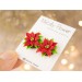 Christmas flower stud earrings Red green Xmas star jewelry Holiday party outfit Cute gift for girlfriend