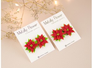 Poinsettia stud earrings