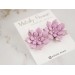 Dusty pale pink succulent stud earrings with golden sparkles Bridal jewelry Tropical flower Handmade