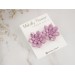Dusty pale pink succulent stud earrings with golden sparkles Bridal jewelry Tropical flower Handmade