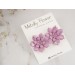 Dusty pale pink succulent stud earrings with golden sparkles Bridal jewelry Tropical flower Handmade