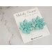 Shimmering gold turquoise blue succulent earrings Tropical flower studs Unique bridal jewelry Wedding Bridesmaids Birthday gift idea