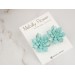 Shimmering gold turquoise blue succulent earrings Tropical flower studs Unique bridal jewelry Wedding Bridesmaids Birthday gift idea