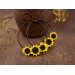 Yellow sunflower hoop earrings for stretched earlobes Summer birthday gift idea Flower plugs and gauges Rustic Country