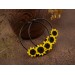 Yellow sunflower hoop earrings for stretched earlobes Summer birthday gift idea Flower plugs and gauges Rustic Country