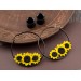 Yellow sunflower hoop earrings for stretched earlobes Summer birthday gift idea Flower plugs and gauges Rustic Country
