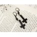 Gothic dangle earrings with black inverted cross charms and beads Alternative Dark fashion Halloween jewelry Witchcraft Wiccan Satanic