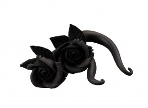 Black rose gauge earrings real/fake
