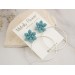 Pale blue succulent studs Silver hoop earrings Tropical jewelry Handmade gift for bridesmaids