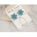 Pale blue succulent studs Silver hoop earrings Tropical jewelry Handmade gift for bridesmaids