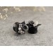 Cute miniature floral ear plugs for stretched earlobes Gray black roses gauges Bridesmaid wedding bridal tunnels