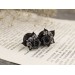 Cute miniature floral ear plugs for stretched earlobes Gray black roses gauges Bridesmaid wedding bridal tunnels