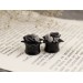 Cute miniature floral ear plugs for stretched earlobes Gray black roses gauges Bridesmaid wedding bridal tunnels
