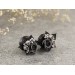 Cute miniature floral ear plugs for stretched earlobes Gray black roses gauges Bridesmaid wedding bridal tunnels