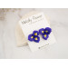 Purple yellow realistic iris flower stud earrings Botanical jewelry Spring wedding Cute gift for nature lover