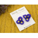 Purple yellow realistic iris flower stud earrings Botanical jewelry Spring wedding Cute gift for nature lover
