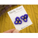 Purple yellow realistic iris flower stud earrings Botanical jewelry Spring wedding Cute gift for nature lover