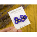 Purple yellow realistic iris flower stud earrings Botanical jewelry Spring wedding Cute gift for nature lover