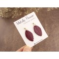 Custom color stud earrings with leaves Office style Everyday jewelry Handcrafted Gift idea for girlfriend