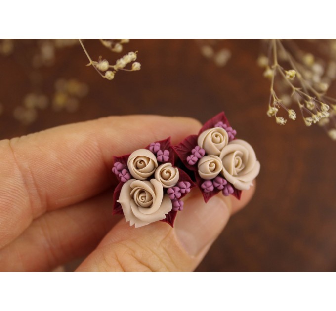 Custom colors wedding ear plugs for stretched earlobes Tiny floral gauges and tunnels for bride bridesmaids