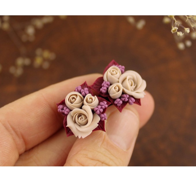 Custom colors wedding ear plugs for stretched earlobes Tiny floral gauges and tunnels for bride bridesmaids