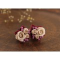 Custom colors wedding ear plugs for stretched earlobes Tiny floral gauges and tunnels for bride bridesmaids