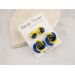 Ukraine flag rose stud earrings set of 2 Blue yellow flower jewelry Freedom stand with Ukraine Christmas gift