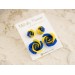 Ukraine flag rose stud earrings set of 2 Blue yellow flower jewelry Freedom stand with Ukraine Christmas gift