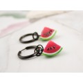 Cute hoop hangers for tunnels earrings with bright realistic watermelon slice Gauged earlobes jewelry Plugs Ear weights