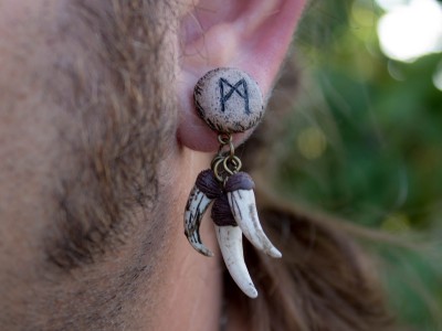 Custom Norse rune stud-plug earrings 3-20mm Custom Norse rune stud-plug earrings 3-20mm
