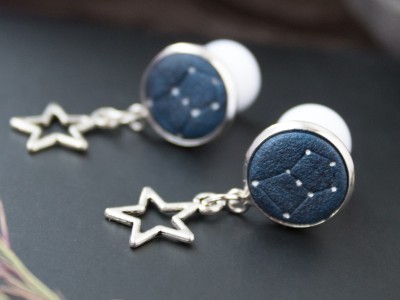 Custom constellation plug earrings 3mm - 12mm