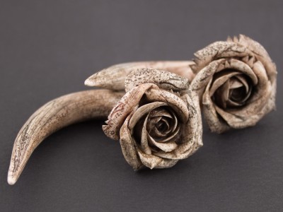 Ancient rose real-faux gauge earrings Ancient rose real-faux gauge earrings