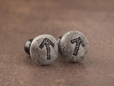 Personalized Norse rune stud-plug earrings 3-20mm