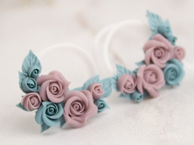 Dusty pink blue rose ear tunnels 12 – 25mm Dusty pink blue rose ear tunnels 12 – 25mm