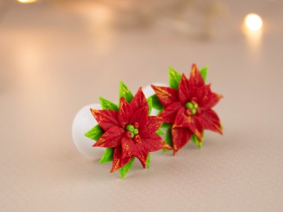 Poinsettia ear plugs 3-20mm