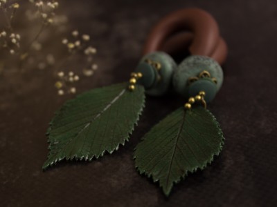 Green leaf dangle gauges 5-14mm