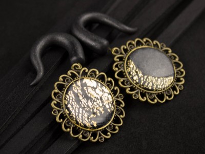 Moon crescent golden gauges 5-14mm
