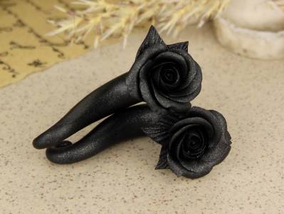 Black rose gauge earrings real/fake Black rose gauge earrings real/fake