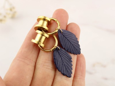 Leaf golden hoop hangers tunnels 6-30mm