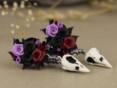 Bird skull ear tunnels rose 0g – 25mm