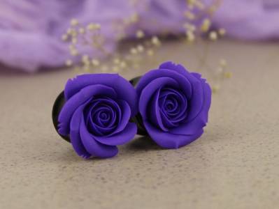 Violet rose ear plug 3-20mm
