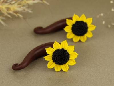 Sunflower gauge earrings real/fake