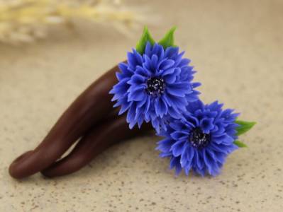 Blue cornflower gauge earrings real/fake