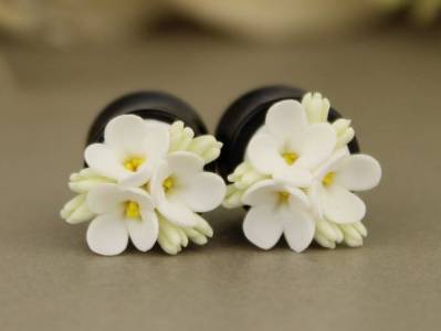 White lilac ear plugs 3-20mm